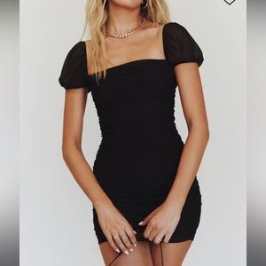 Princess polly Charvi mini dress black, size US 2 au 6.